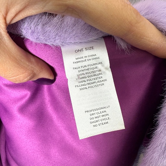 Halogen Atlantic Pacific Faux Fur Scarf Purple Lavender Ombre - Picture 3 of 7